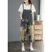 Camouflage printed denim overalls plus size women's casual cropped harem pants