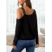 Graphic Print One Shoulder Long Sleeves T  shirts For Women