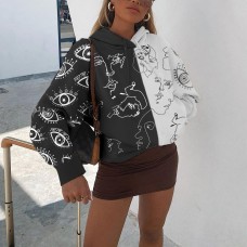 New style printed graffiti flower shirt for women  HF0116-02-01