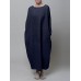 Women Thick Warm Loose Sweatshirt O  Neck Calf Length Midi Dresses