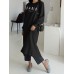 Women Sweatshirt Letter Printed Calf Length O  Neck Casual Midi Dresses