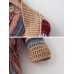 Ethnic Women Colorful Striped Long Sleeve Tassel Sweater Cardigan