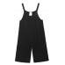 New fashion black large size loose straight tube wide leg jumpsuit female summer