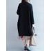 Plus Size Solid Color Knit Pocket Long Sleeve Calf  Length Cardigans