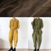 2021 new original design blue literature and art retro women's loose and thin lace-up drawstring one-piece work pants