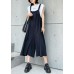 New fashion black large size loose straight tube wide leg jumpsuit female summer